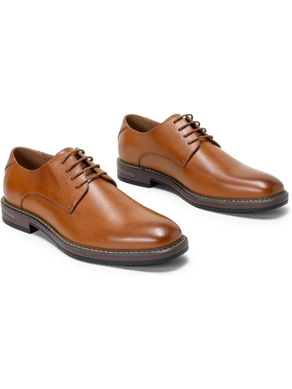 Men's Brown Classic Cap Toe Lightweight Formal Oxford Wedding Dress Causal Shoes